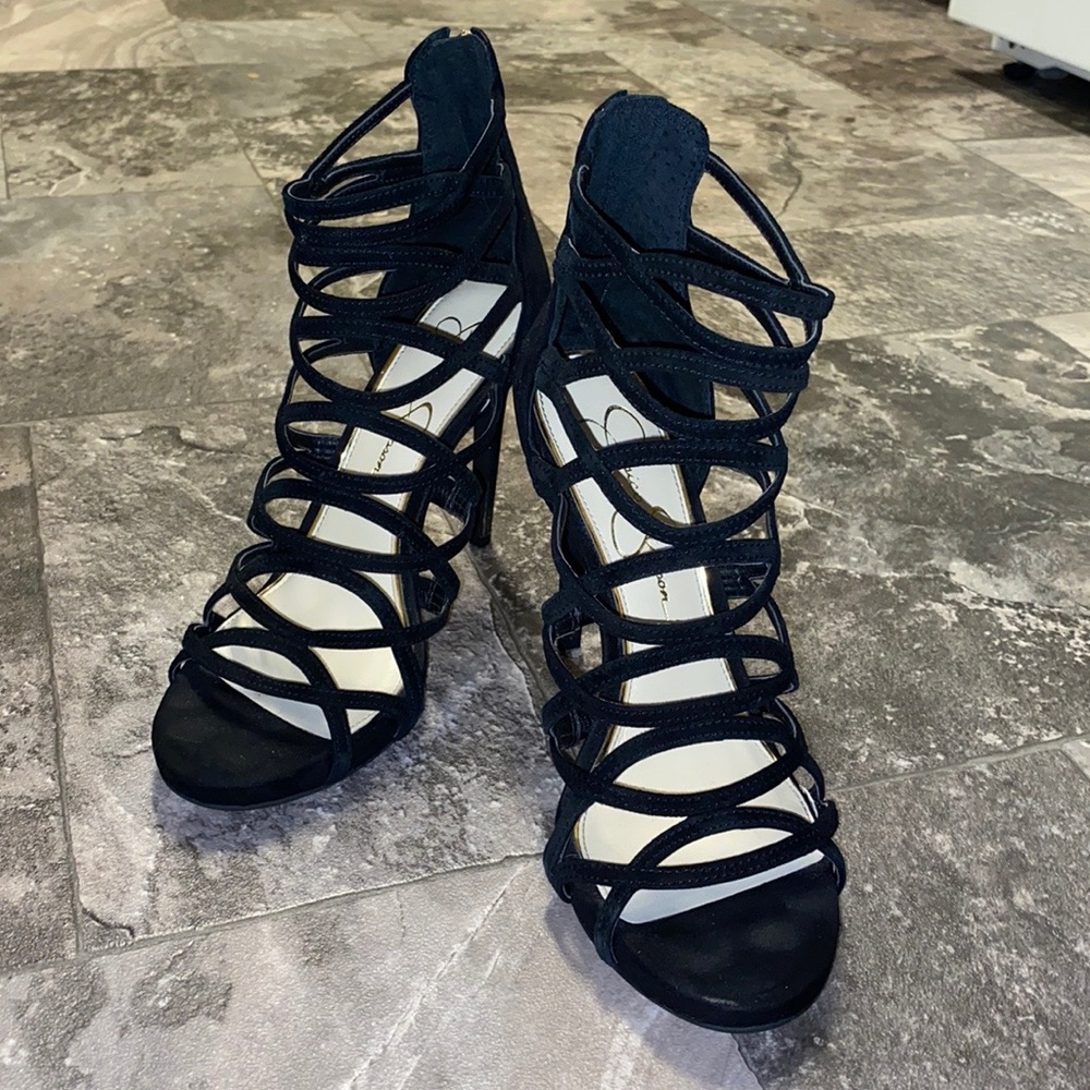 Jessica Simpson Black Suede Heel Sandal Super Sexy